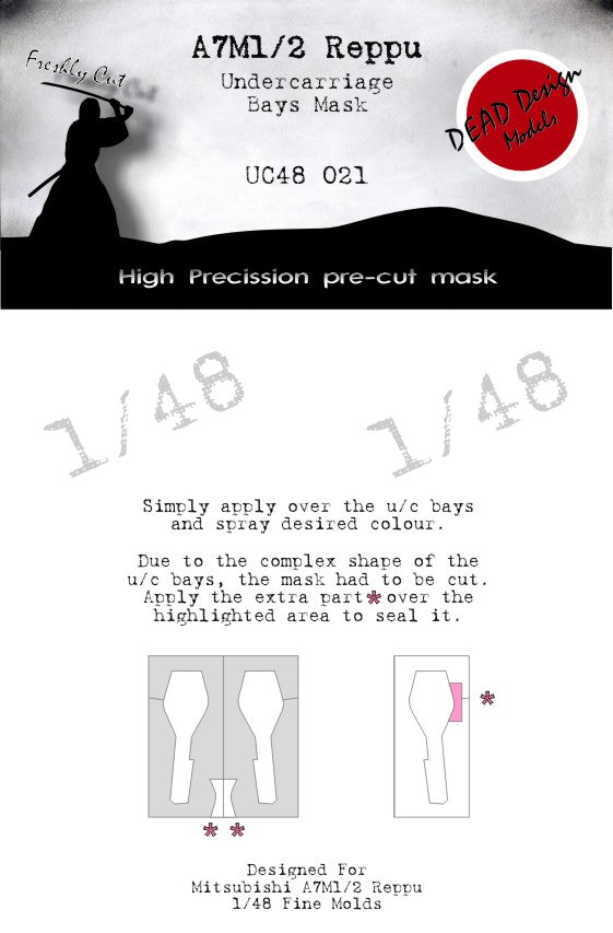 Dead Design DDMUC48021 1:48 A7M1/A7M2 Reppu Wheel Bay Paint Mask