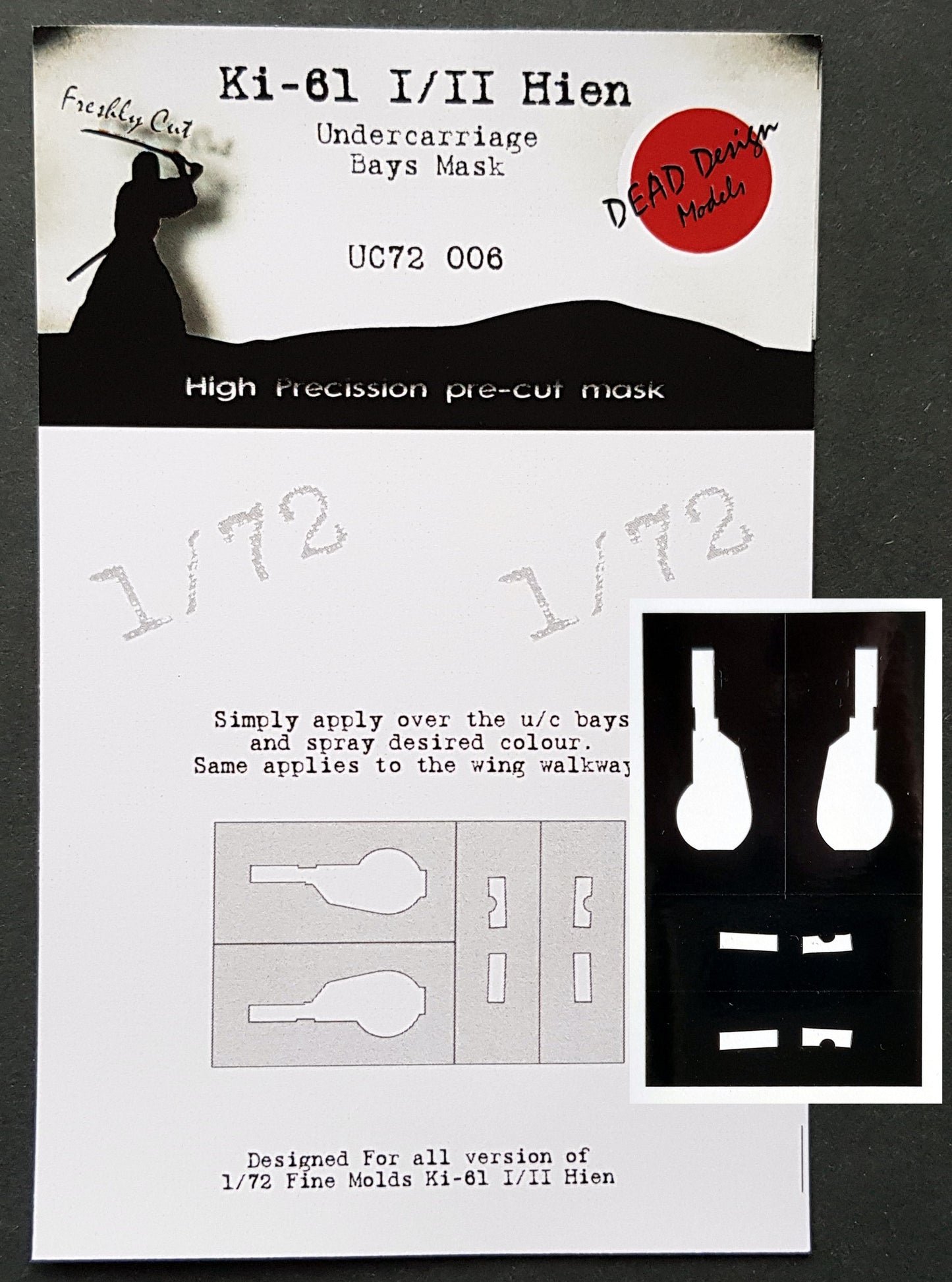 Dead Design DDMUC72006 1:72 Ki-61-I Hien Wheel Bay Paint Mask