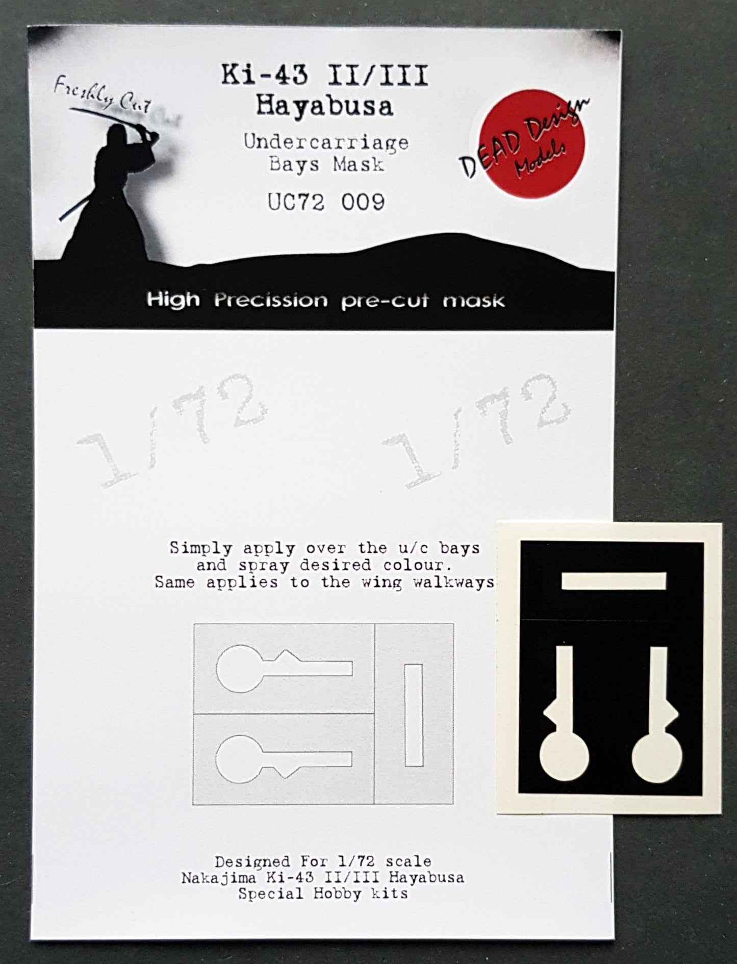 Dead Design DDMUC72009 1:72 Ki-43-II/III Hayabusa Wheel Bay Mask