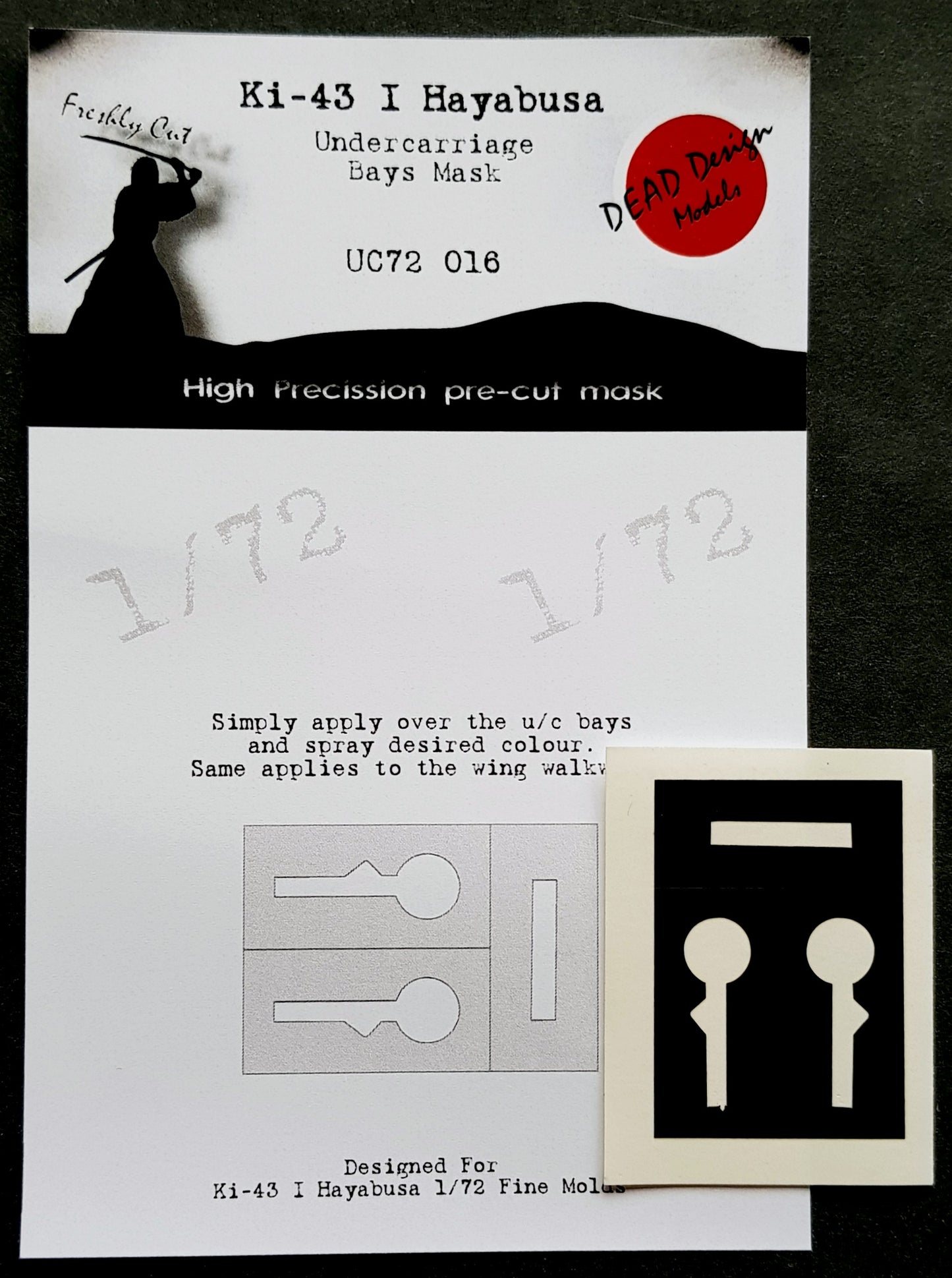 Dead Design DDMUC72016 1:72 Ki-43-I Hayabusa Wheel Bay Paint Mask