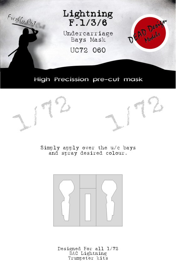 Dead Design DDMUC72060 1:72 BAC/EE Lightning Wheel Bay Paint Mask