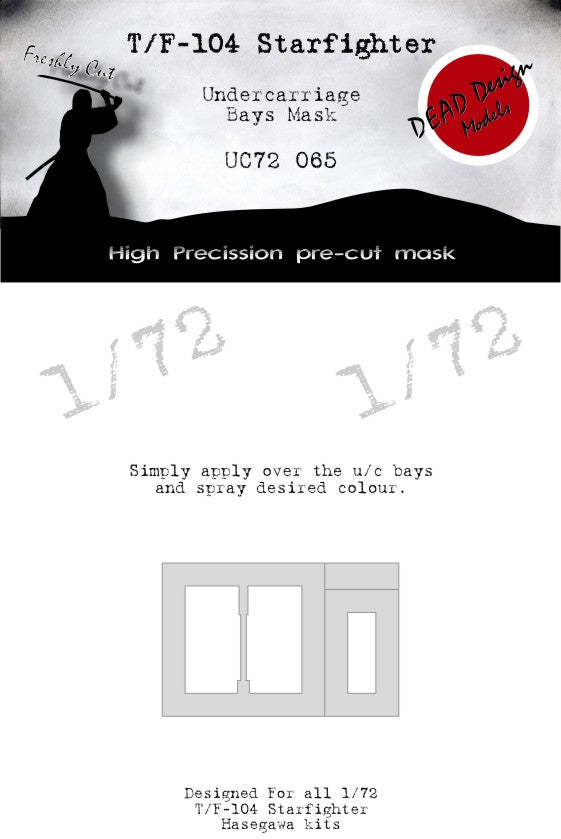 Dead Design DDMUC72065 1:72 F-104/TF-104 Starfighter Wheel Bay Mask