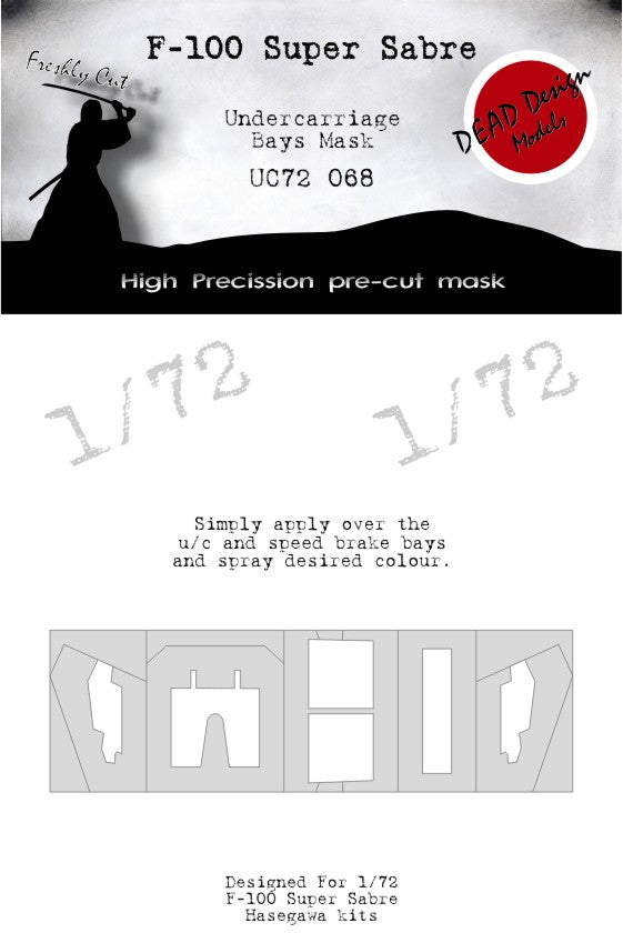 Dead Design DDMUC72068 1:72 F-100 Super Sabre Wheel Bay Paint Mask