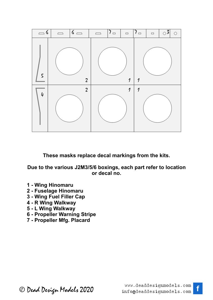Dead Design DDMVM32047 1:32 J2M3/5 Markings & Insignia without outline
