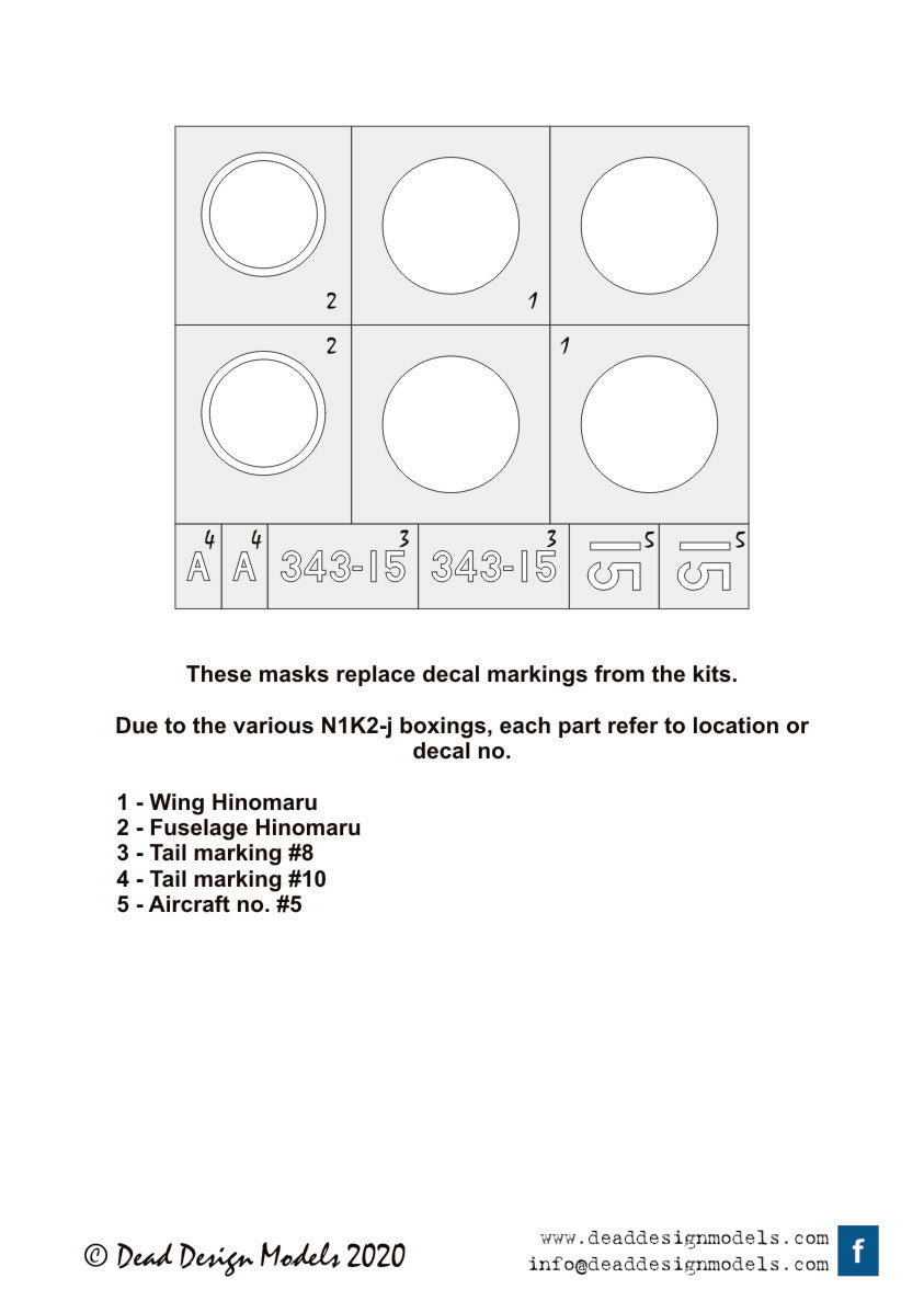 Dead Design DDMVM32049 1:32 N1K2-j Shiden KAI Markings & Insignia