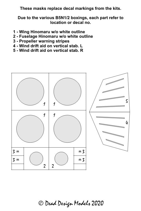 Dead Design DDMVM72115 1:72 B5N1/B5N2 Kate Insignia (No White Outline)