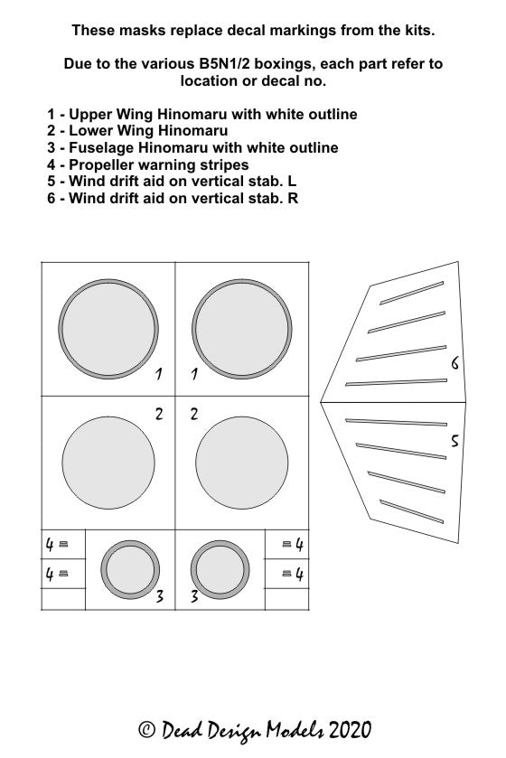 Dead Design DDMVM72120 1:72 B5N1/B5N2 Kate Insignia (White Outline)