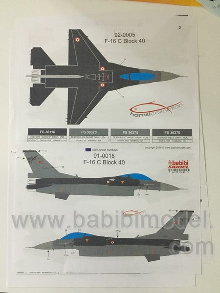 Babibi Models DDT-01019 1:48 F-16C/D Block 30-50+ New Tail Arts