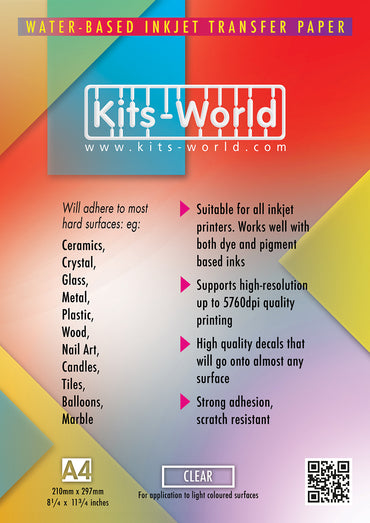 Kits-World DEC001 INKJET Clear Decal paper x 1 sheet
