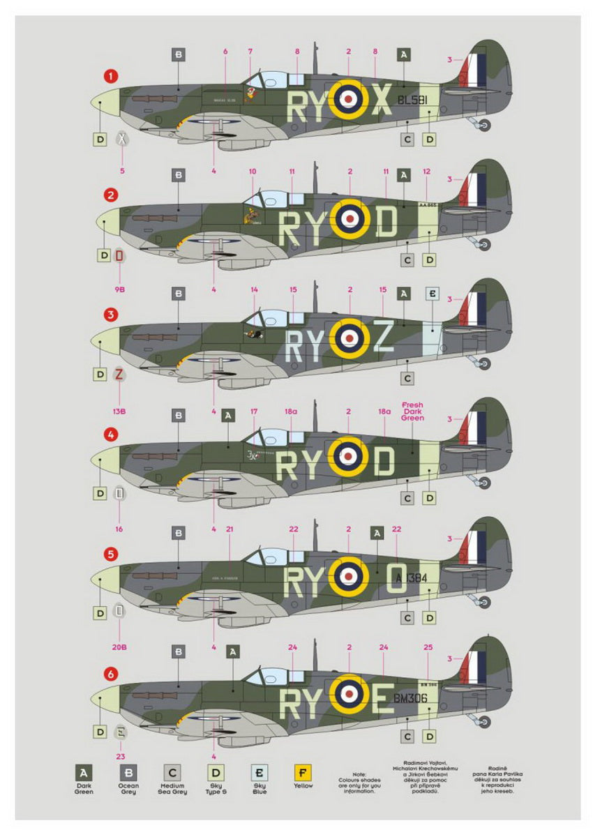DK Decals DKD32015 1:32 Supermarine Spitfire Mk.Vb of No.313
