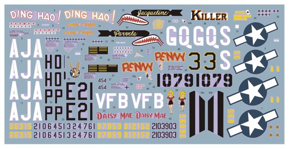 DK Decals DKD48069 1:48 North-American P-51B Mustang, Pt.1 1