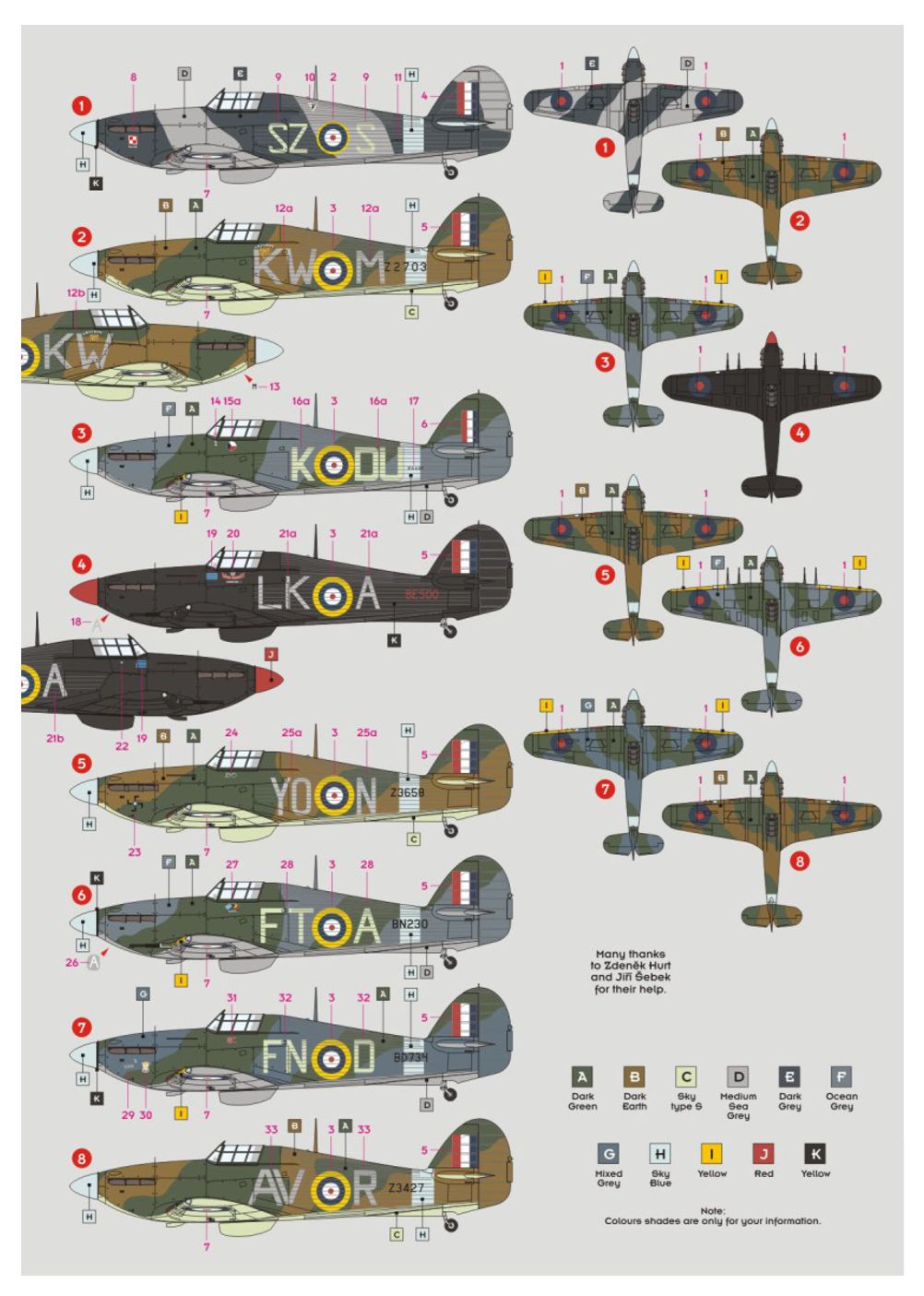 DK Decals DKD48071 1:48 Hawker Hurricane Mk.II over Western Europe 1