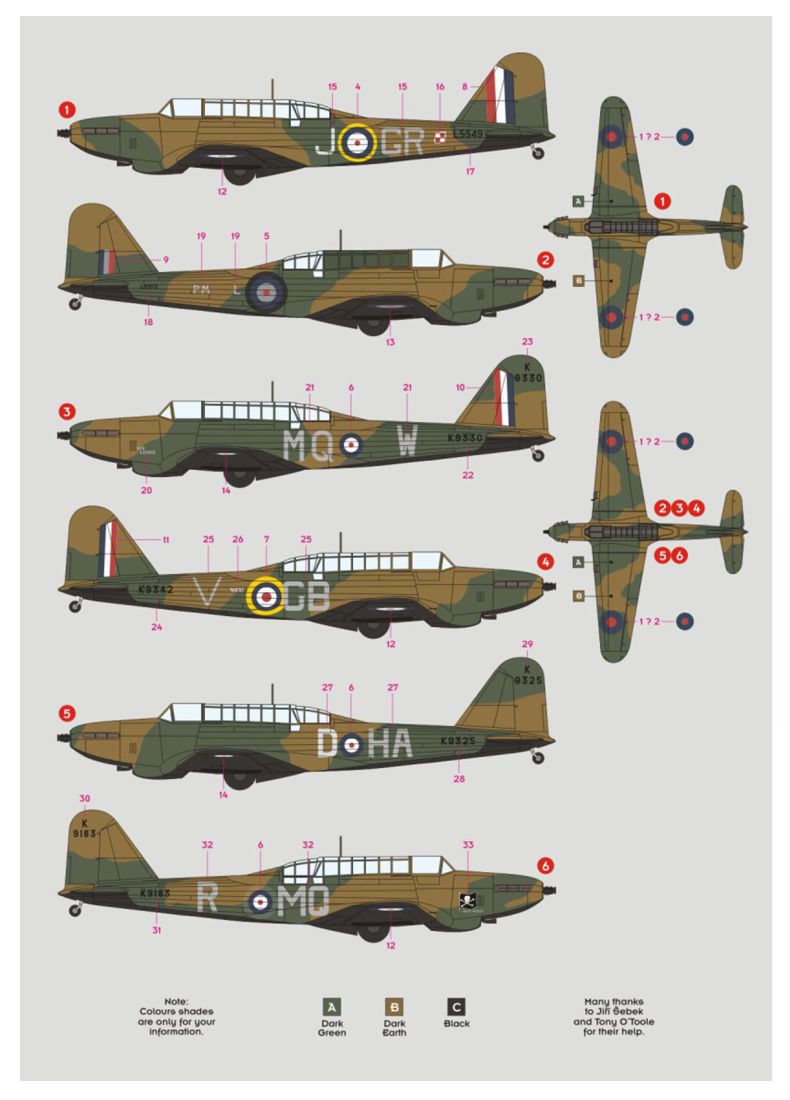 DK Decals DKD48072 1:48 Fairey Battle Mk.I 1