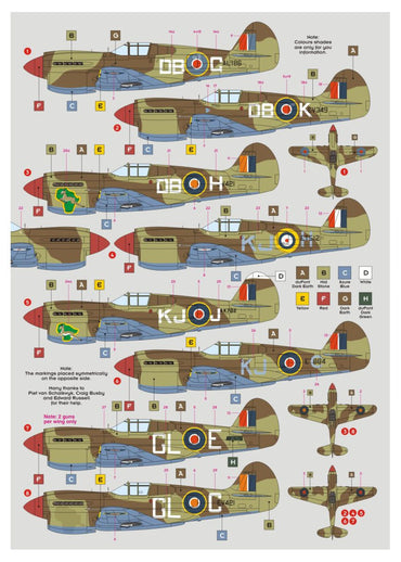 DK Decals DKD72082 1:72 SAAF Curtiss Kittyhawks 1942-43 1
