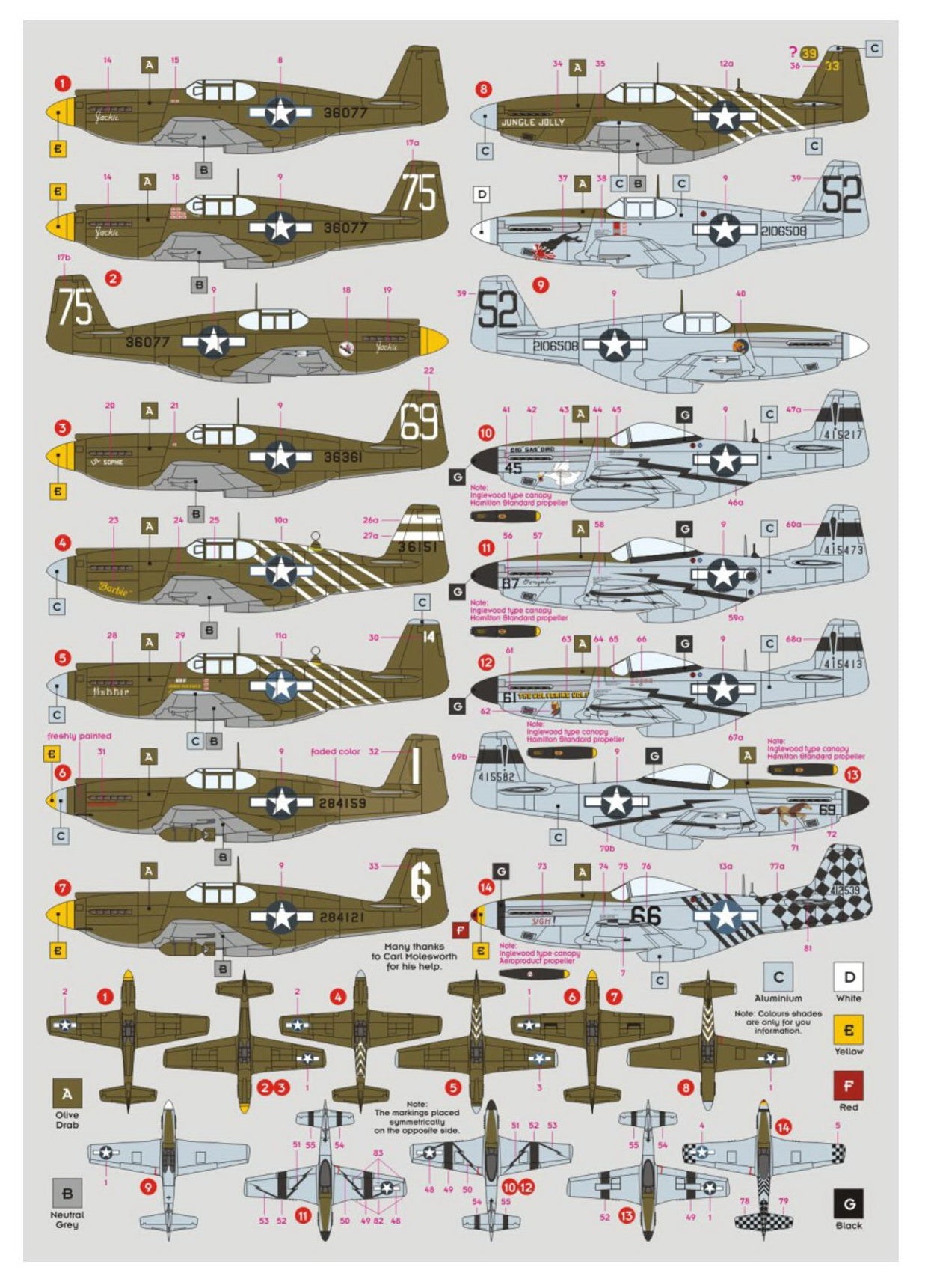 DK Decals DKD72093 1:72 10th AF Mustangs 1