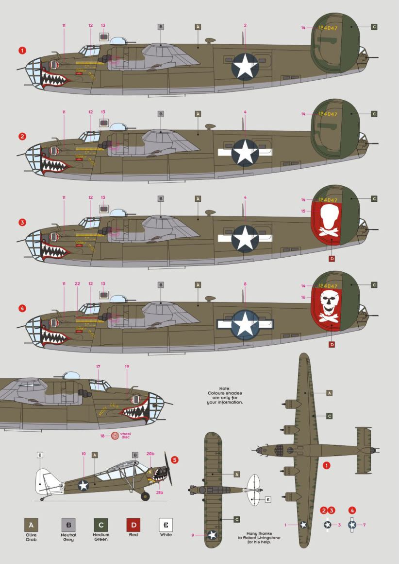 DK Decals DKD72105 1:72 Consolidated B-24D/L-4H "Moby Dicks" 1