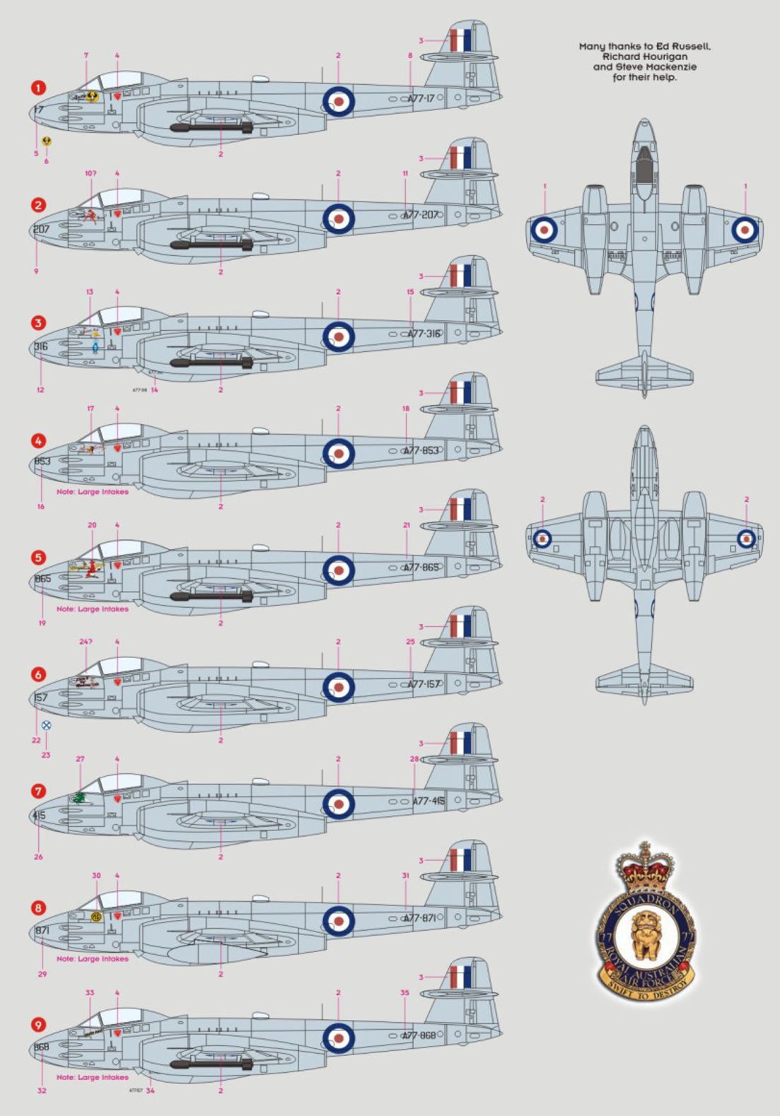 DK Decals DKD72109 1:72 RAAF Meteor Mk.8s RAAF Meteor Mk.8s 1