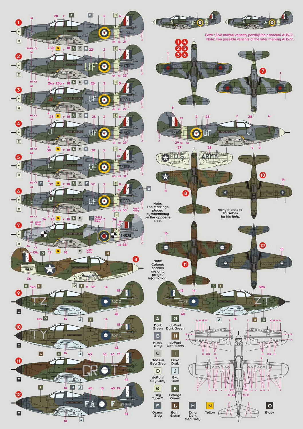 DK Decals DKD72110 1:72 Bell Airacobra Mk.I