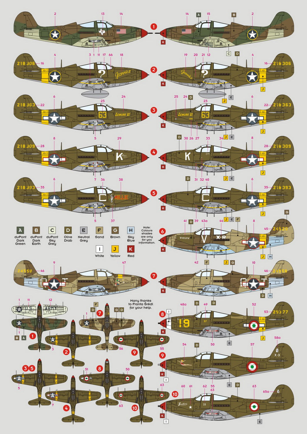 DK Decals DKD72116 1:72 Bell P-39/P-400 Airacobra over Africa and Italy 1