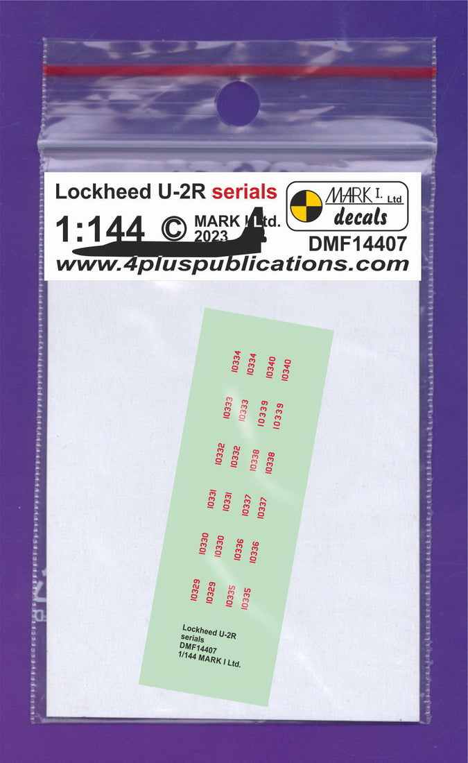 Mark I DMF14407 1:144 Lockheed U-2R Serial Numbers Decal Set