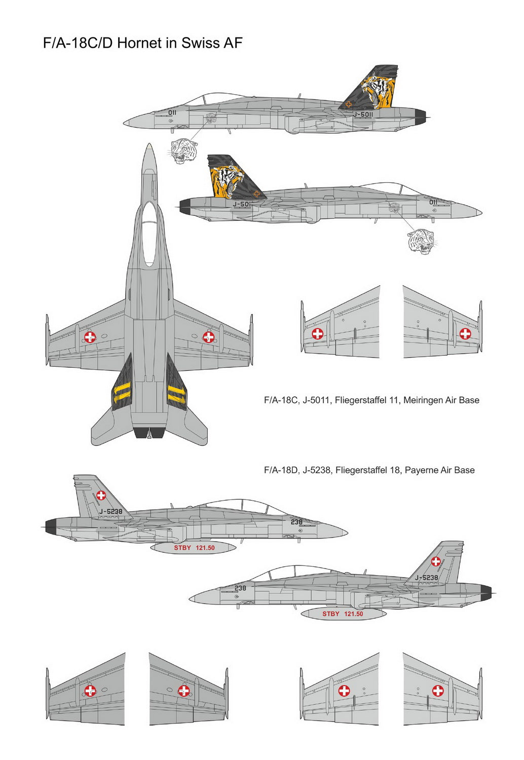 Mark I DMF14426 1:144 F/A-18C/D Hornet Swiss Air Force Decals