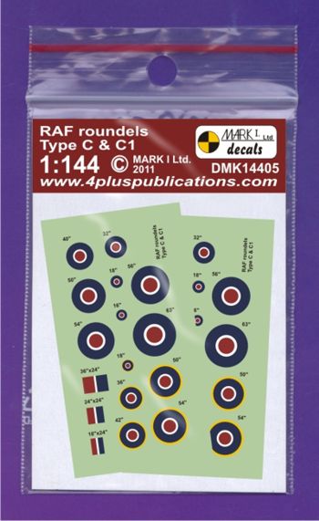 Mark I Decals DMK14405 1:144 RAF Type C, C1 roundels, 2 sets