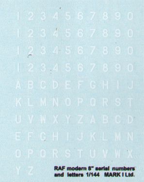 Mark I Decals DMK14409 1:144 RAF modern 8' White s/nos