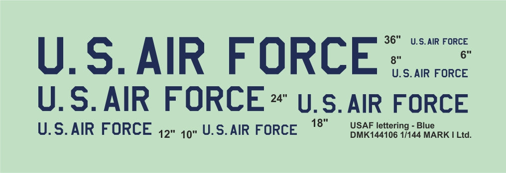 Mark I Decals DMK144106 1:144 USAF lettering