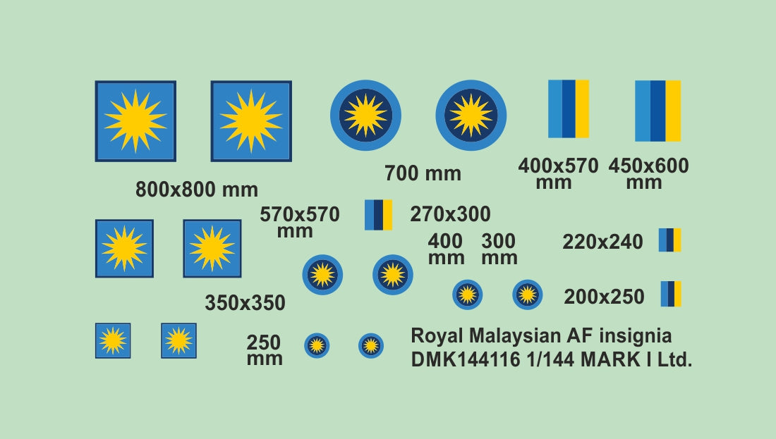 Mark I DMK144116 1:144 Royal Malaysian AF Insignia & Fin Flashes
