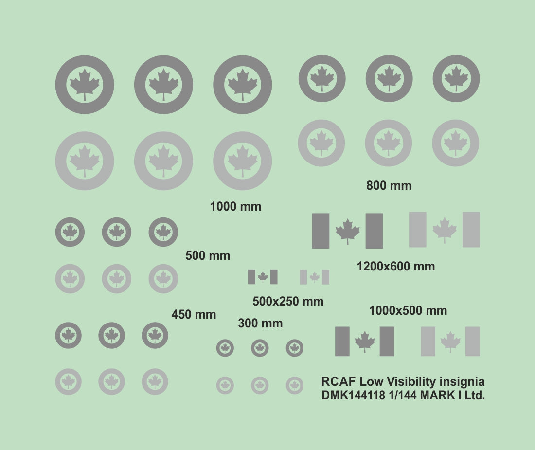 Mark I DMK144118 1:144 RCAF Low-vis Insignia & Fin Flashes