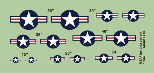 Mark I Decals DMK14423 1:144 US Insignia, current, 2 sets