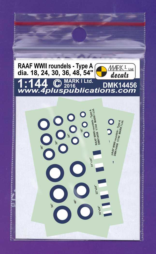 Mark I Decals DMK14456 1:144 RAAF WWII roundels Type A