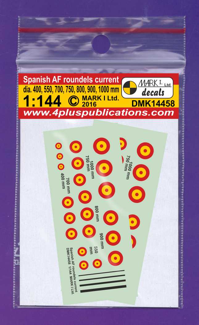 Mark I Decals DMK14458 1:144 Spanish Air Force Insignia, modern