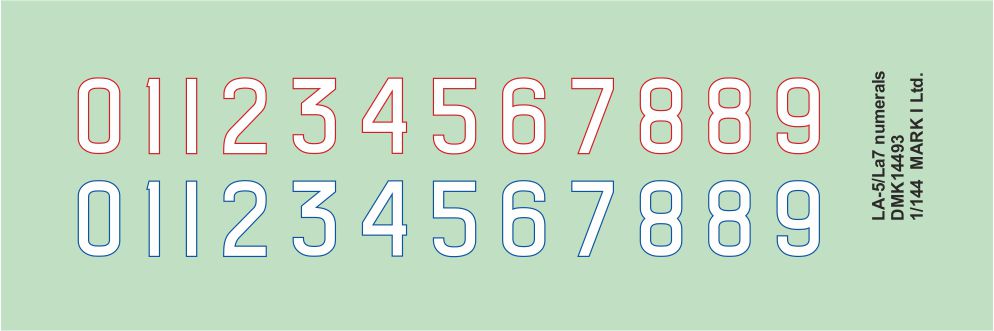 Mark I Decals DMK14493 1:144 Lavochkin La-5/La-7 La-5/7 bort numerals
