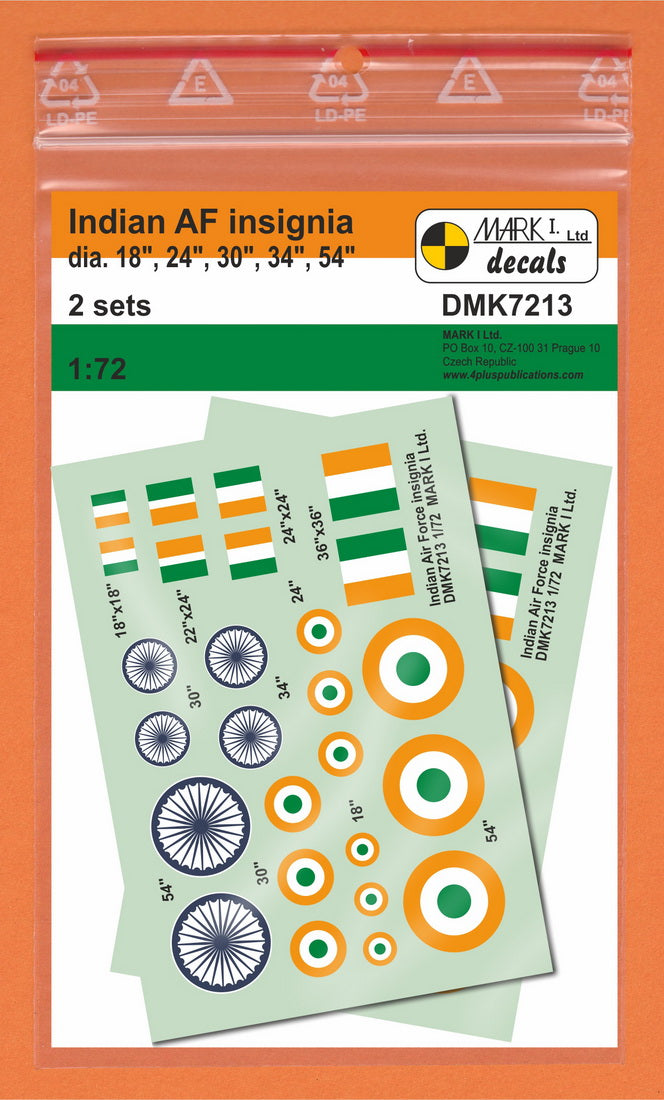 Mark I DMK7213 1:72 Indian AF Insignia and Fin Flashes