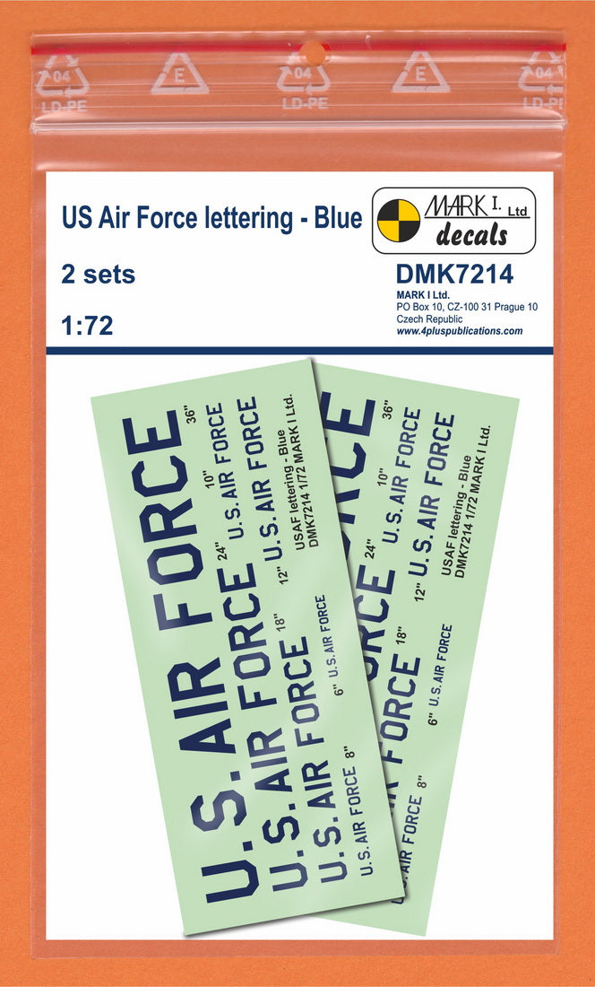 Mark I Decals DMK7214 1:72 USAF lettering