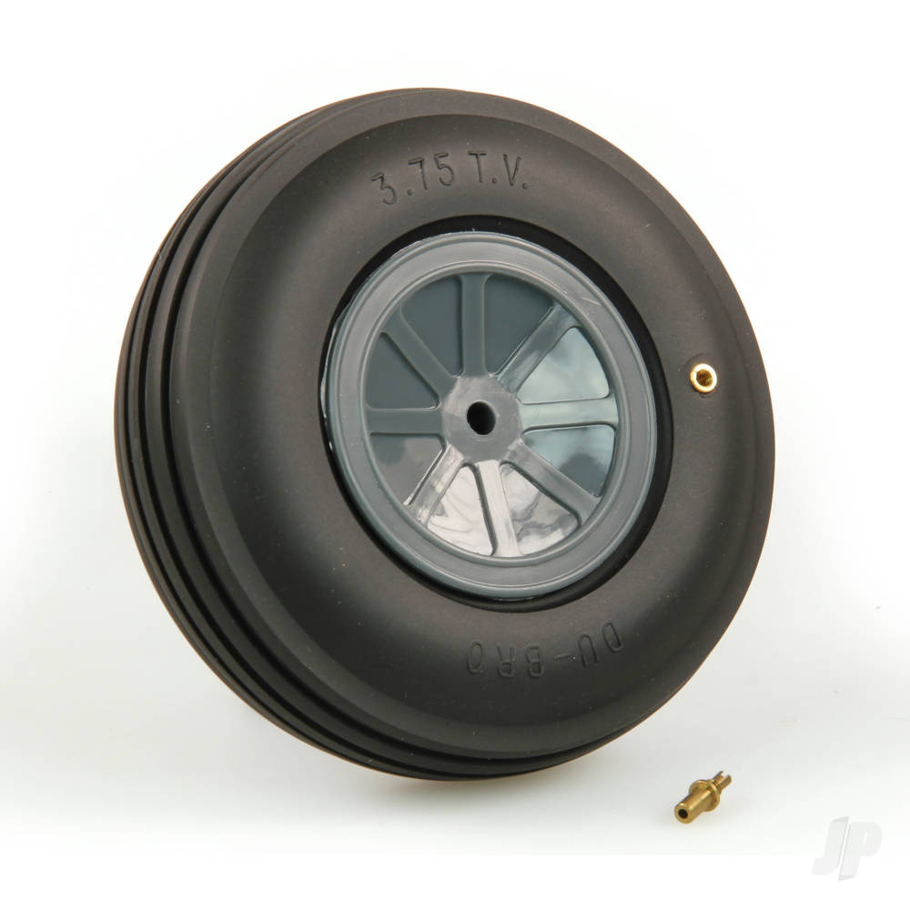 Dubro 3-3/4in diameter Large Treaded Wheel (1 each per card) 375TV