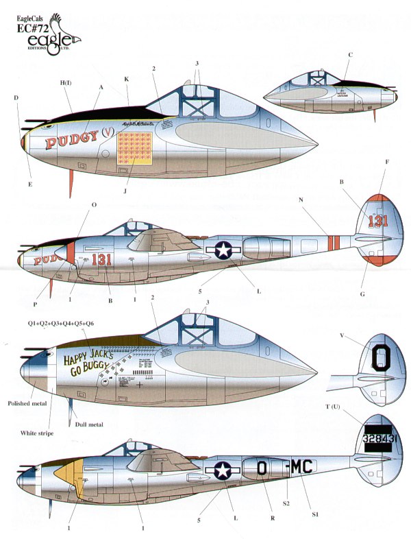 Eagle Cal EAG32072 1:32 Lockheed P-38J/P-38L Lightning