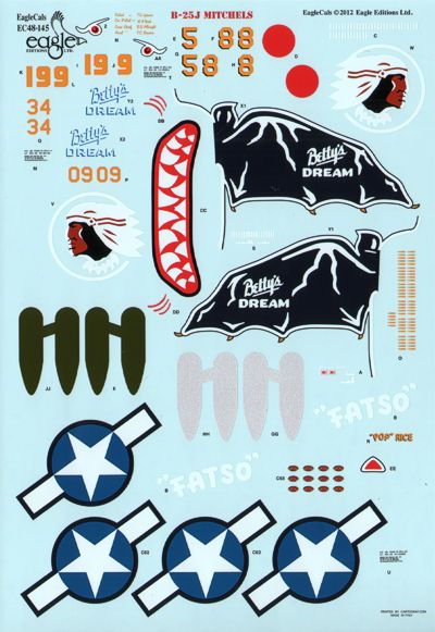 Eagle Cal EAG48145 1:48 North-American B-25J Mitchell 345th BG Air Apache