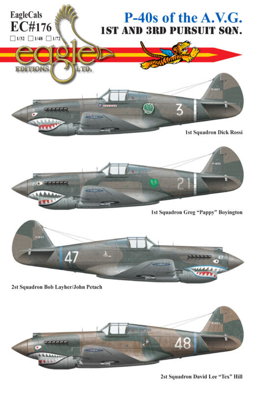 Eagle Cal EAG48176 1:48 Curtiss P-40s of the A.V.G