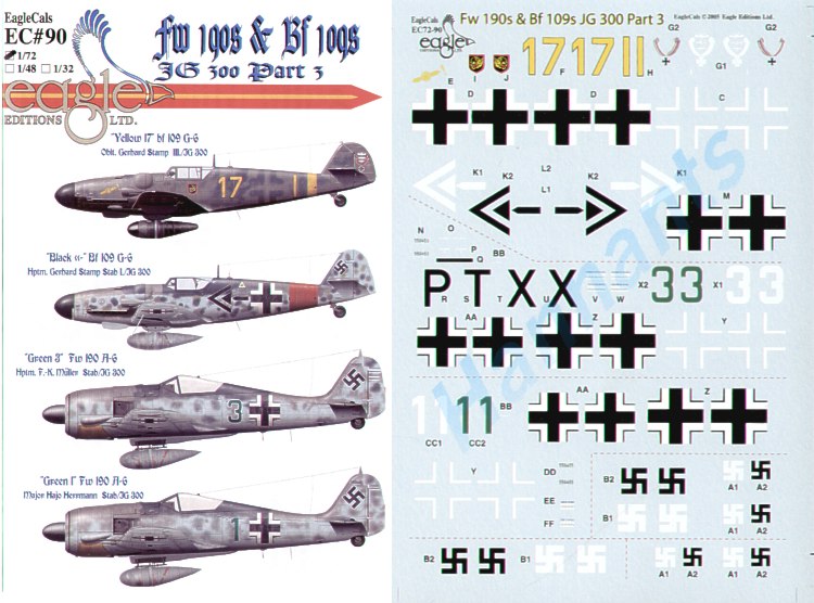 Eagle Cal EAG72090 1:72 Messerschmitt Bf-109G and Focke-Wulf Fw-190A-6