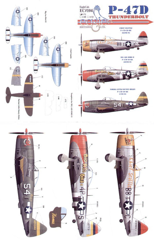 Eagle Cal EAG72104 1:72 Republic P-47D Thunderbolt Pt 1
