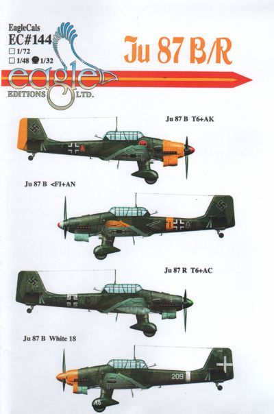 Eagle Cal EAG72144 1:72 Junkers Ju-87B/Ju-87R 'Stuka'