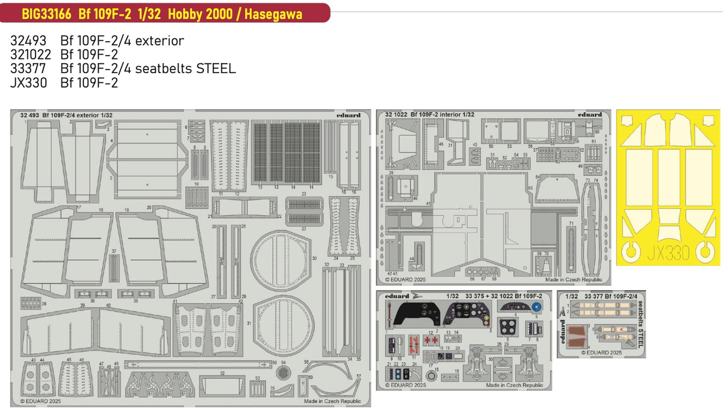 Eduard Big-Ed EBIG33166 1:32 Messerschmitt Bf-109F-2