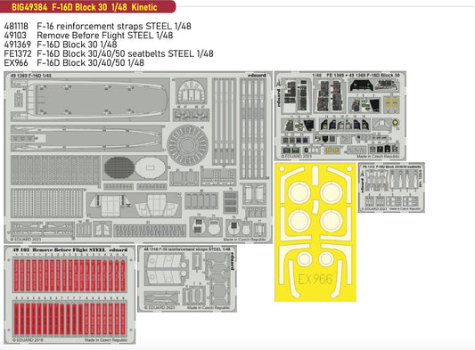 Eduard Big-Ed EBIG49384 1:48 Lockheed-Martin F-16D Fighting Falcon Block 30