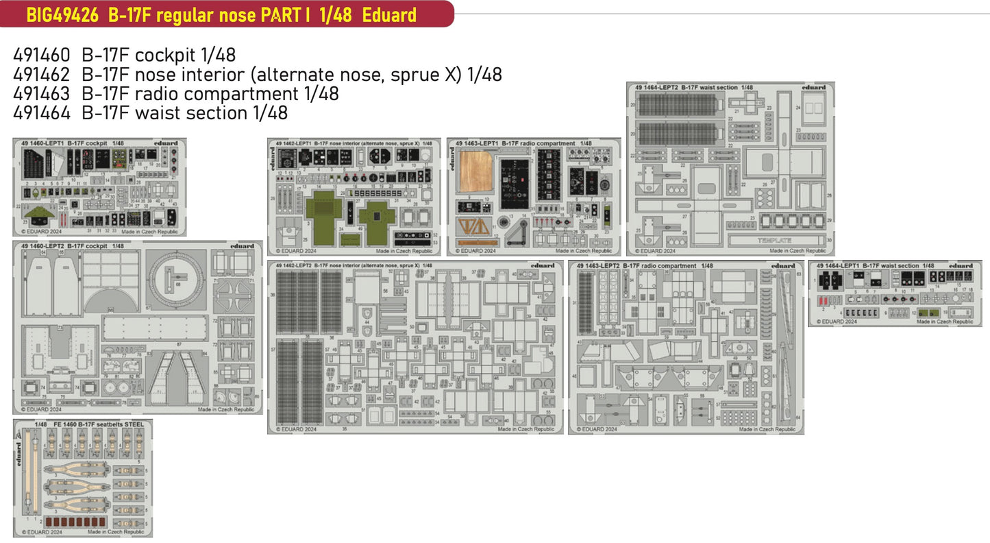 Eduard Big-Ed EBIG49426 1:48 Boeing B-17F Flying Fortress ALTERNATE nose
