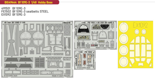Eduard Big-Ed EBIG49444 1:48 Bf-109E-3 Upgrade Set (Hobby Boss)