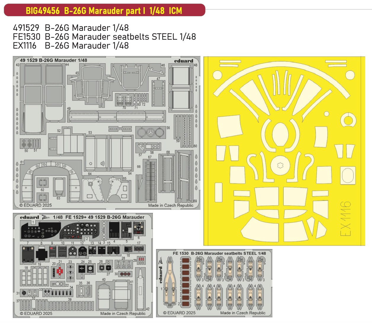 Eduard Big-Ed EBIG49456 Martin B-26G Marauder part I 1:48
