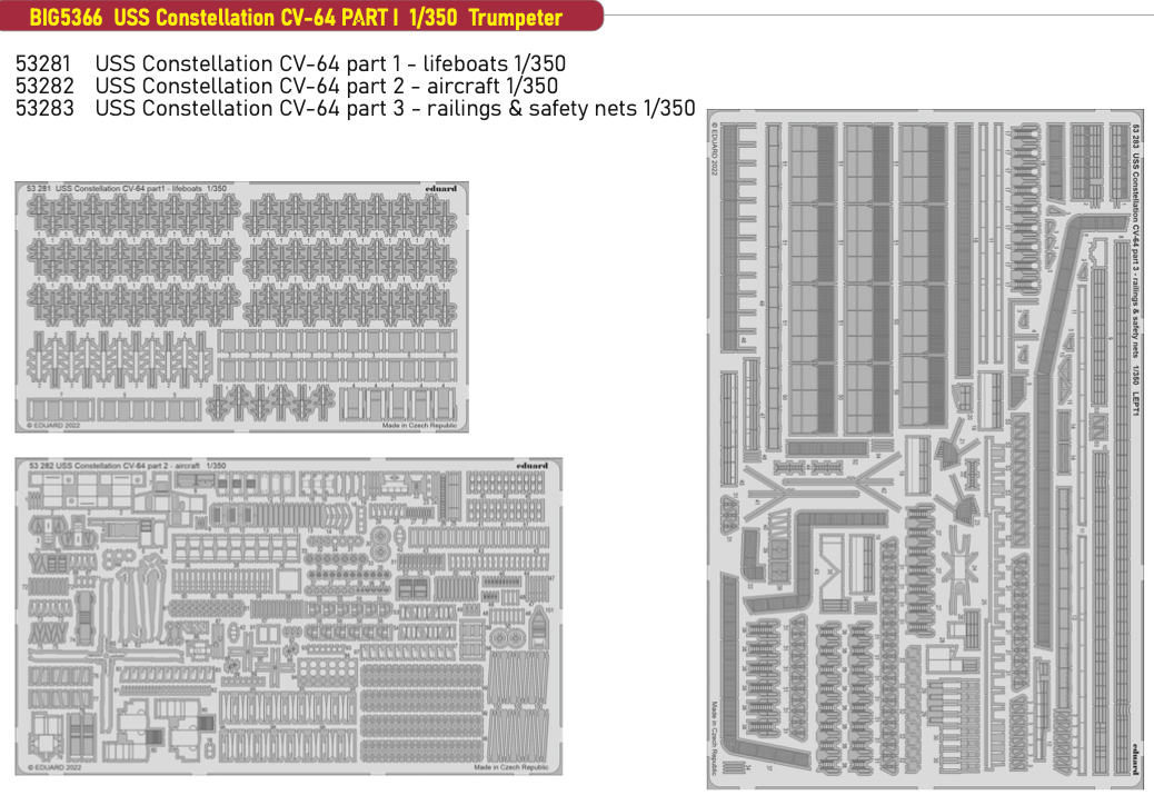 Eduard Big-Ed EBIG5366 1:350 USS Constellation CV-64 PART I