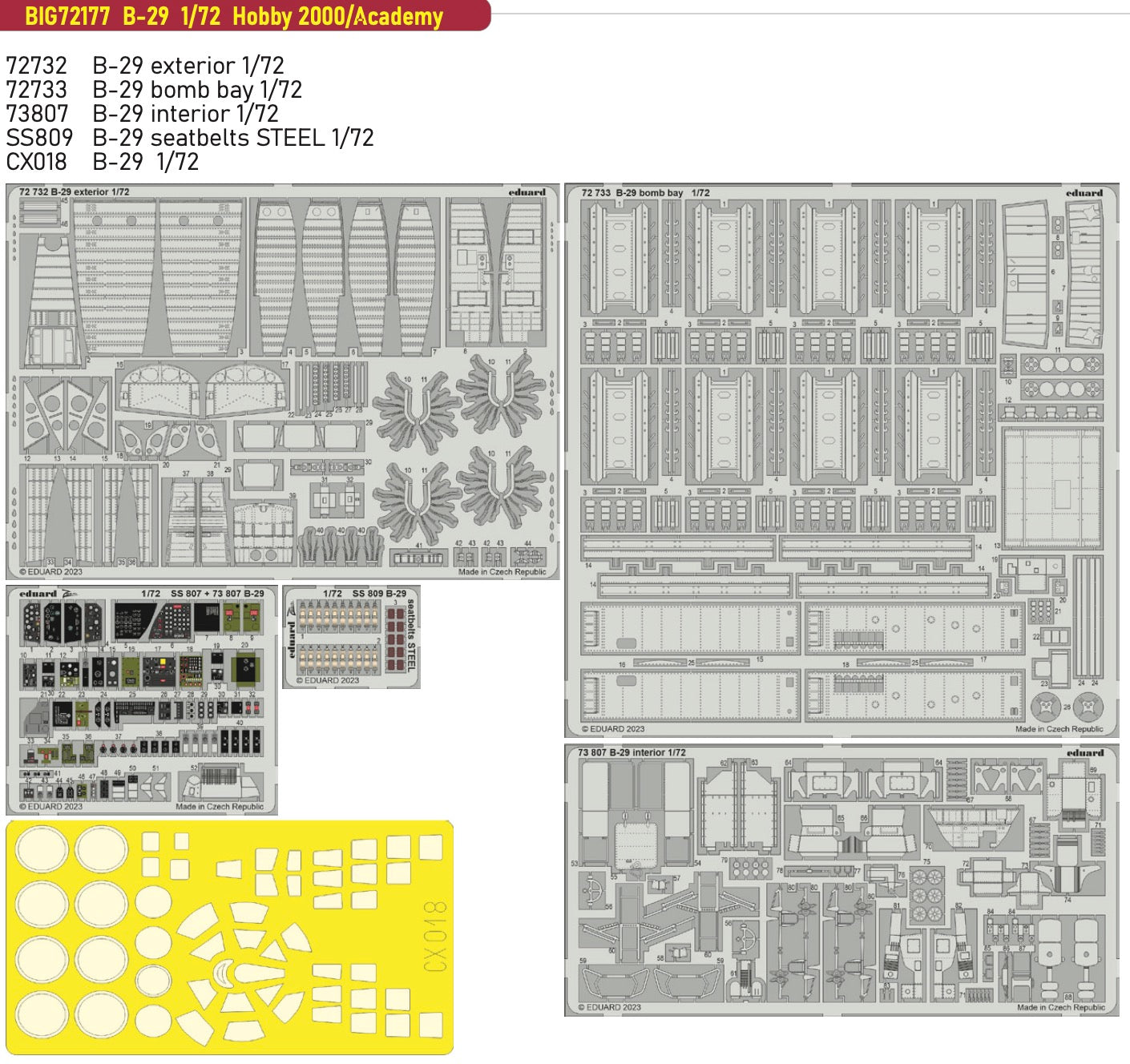 Eduard Big-Ed EBIG72177 1:72 Boeing B-29A Superfortress